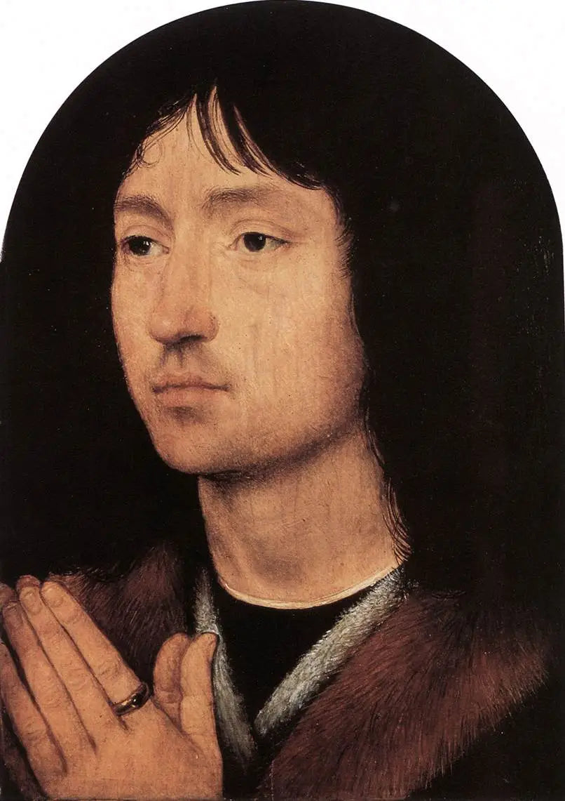 Um homem desconhecido em oração - Hans Memling