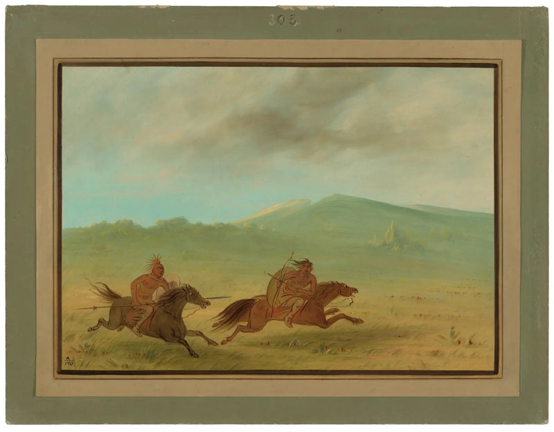 Um índio Osage perseguindo um Camanche - George Catlin
