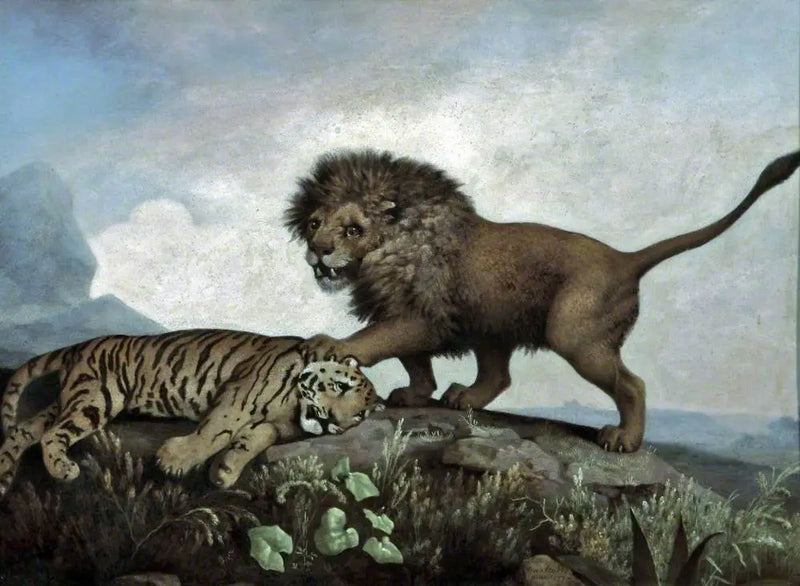 Um leão e um tigre - George Stubbs