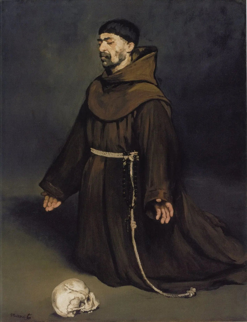 Um monge em oração - Édouard Manet