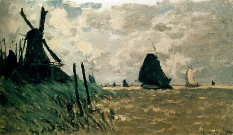 Um moinho de vento perto de Zaandam - Claude Monet