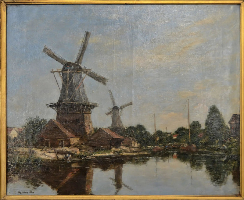 Um Moinho na Holanda - Eugène Boudin