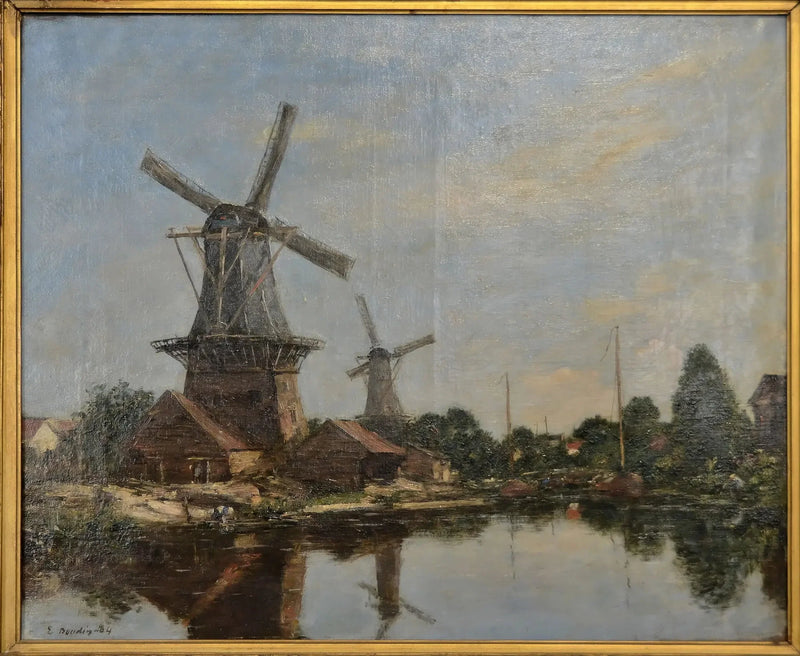 Um Moinho na Holanda - Eugène Boudin