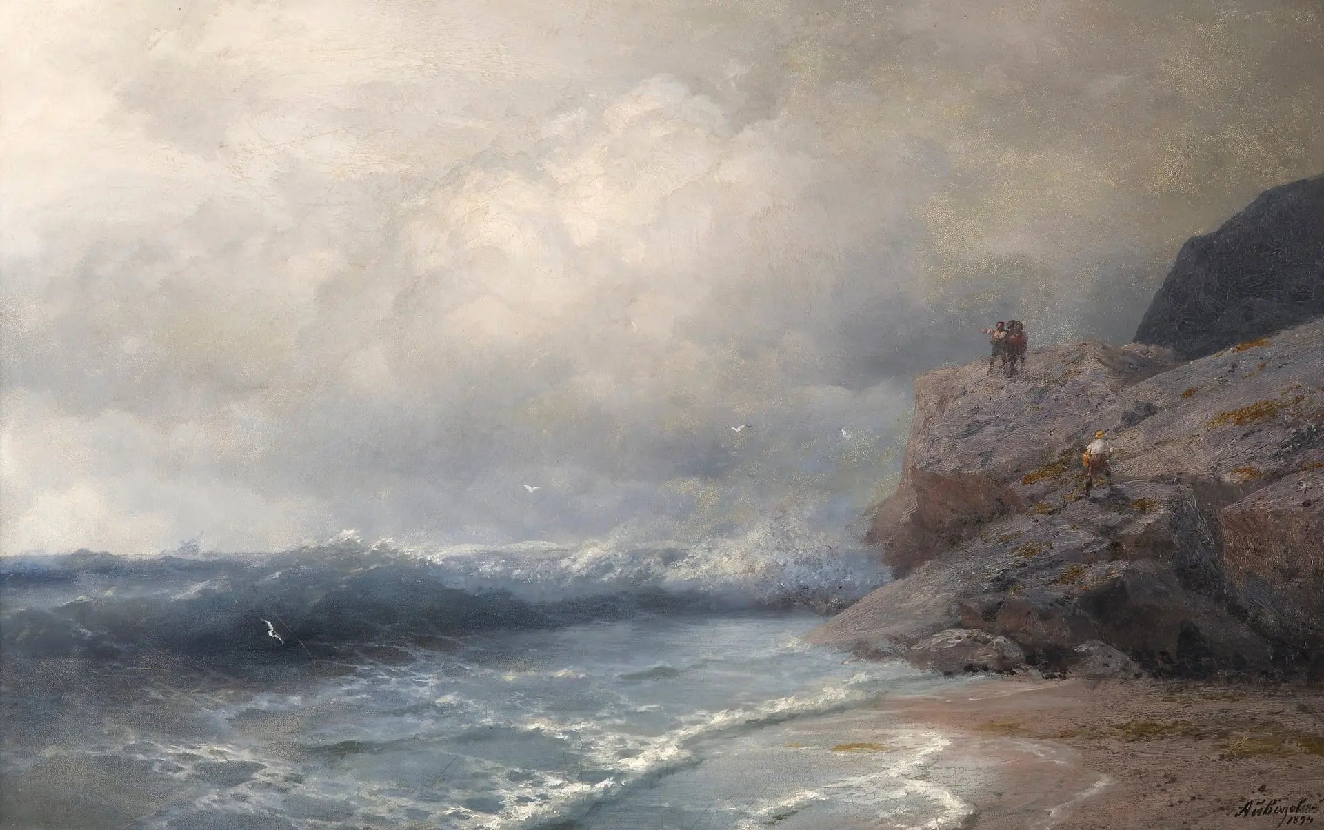 Un navire en péril - Ivan Aïvazovski image 1 copie de tableau peinte à la main
