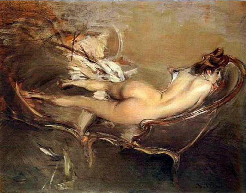 Um nu deitado em uma chaise longue - Giovanni Boldini