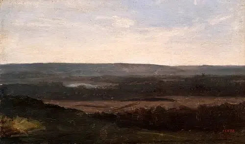 Uma paisagem com montanhas distantes - Jean-Baptiste Camille Corot