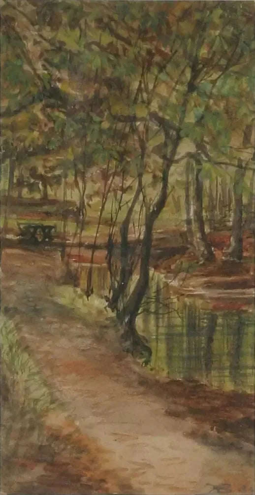 Uma paisagem do rio em Odense. - H. A. Brendekilde