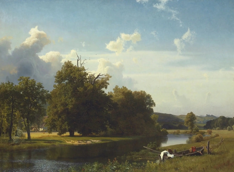 Uma paisagem fluvial, Westfália - Albert Bierstadt