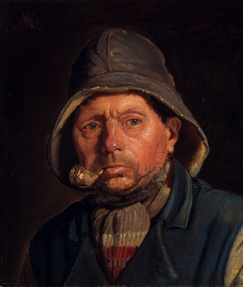 Um pescador fuma seu cachimbo. - Michael Peter Ancher
