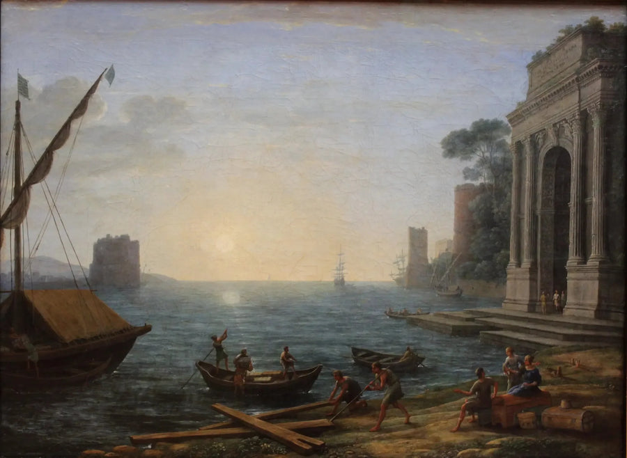 Um porto marítimo ao nascer do sol - Claude Lorrain