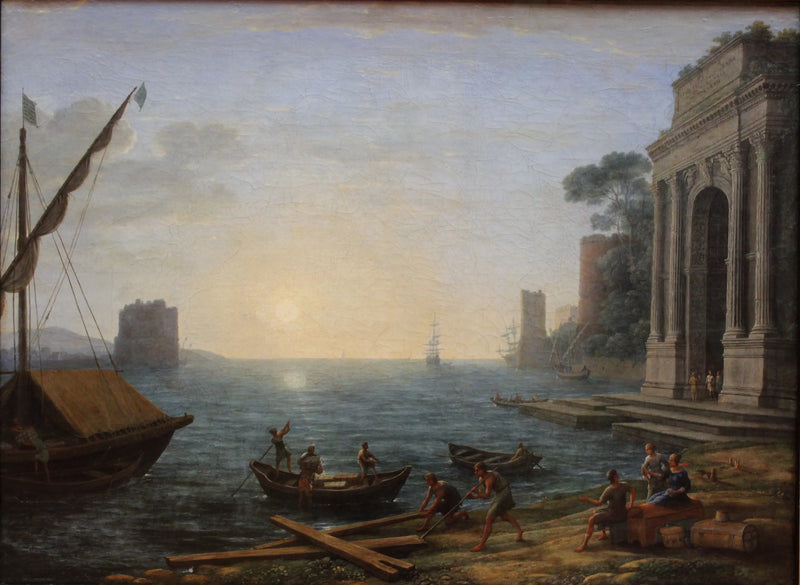 Um porto marítimo ao nascer do sol - Claude Lorrain