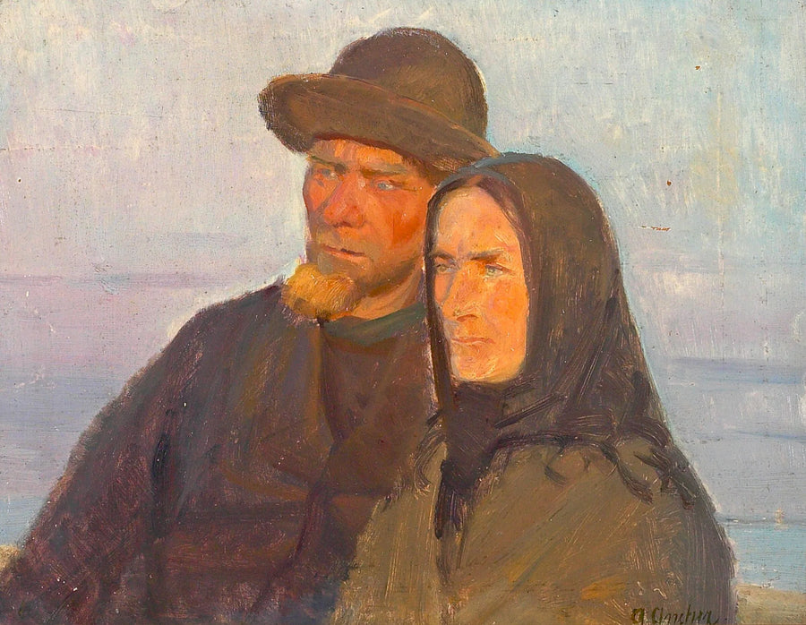 Um retrato de Ole Markstrøm e de sua esposa. - Anna Ancher