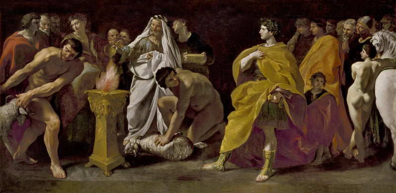 Um sacerdote sacrificando por um imperador romano - Giovanni Lanfranco
