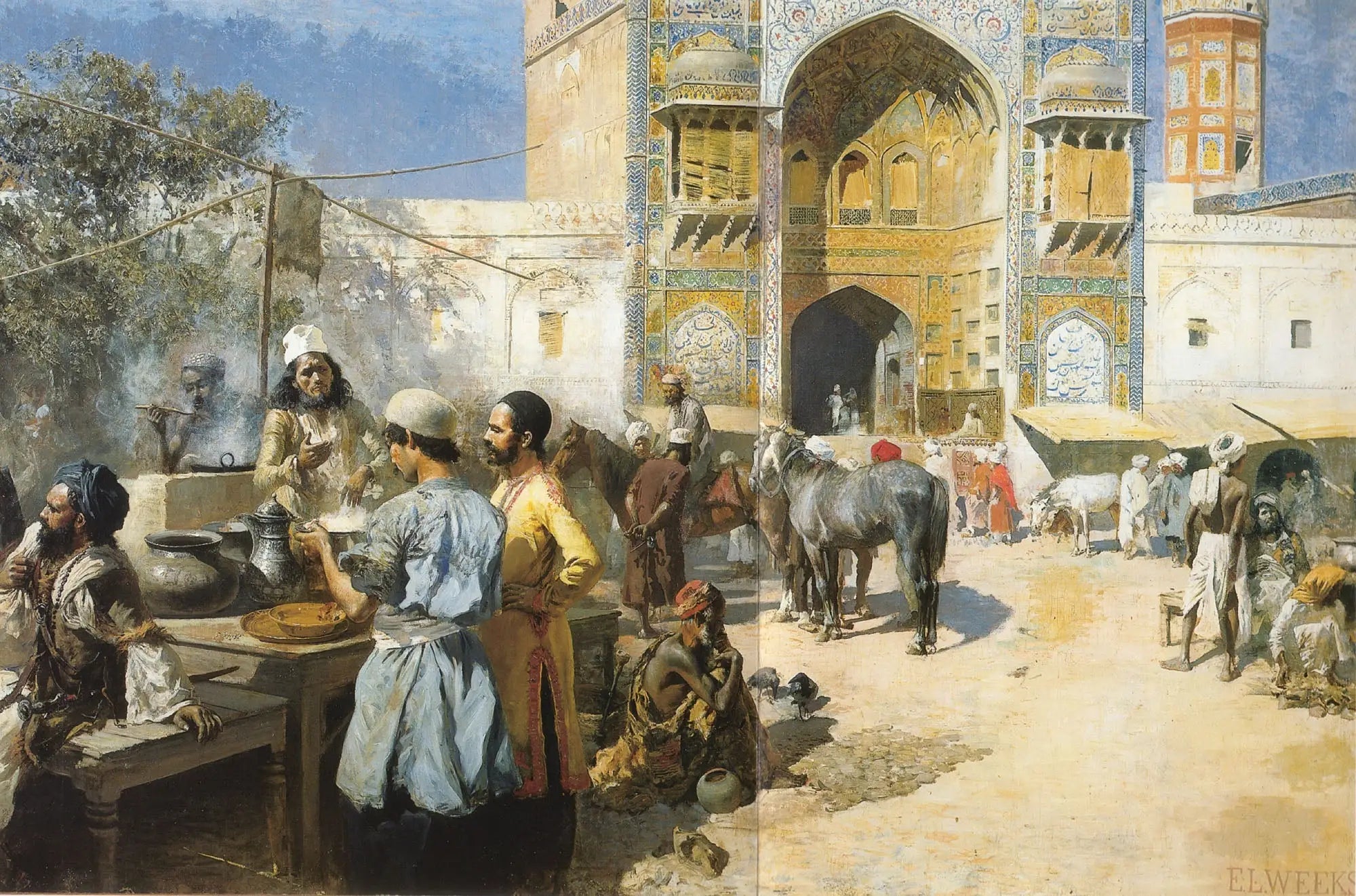 Un restaurant en plein air Lahore - Edwin Lord Weeks - Alpha Reproduction