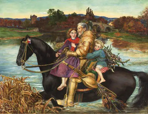 Um sonho do passado: Sir Isumbras no Ford - John Everett Millais