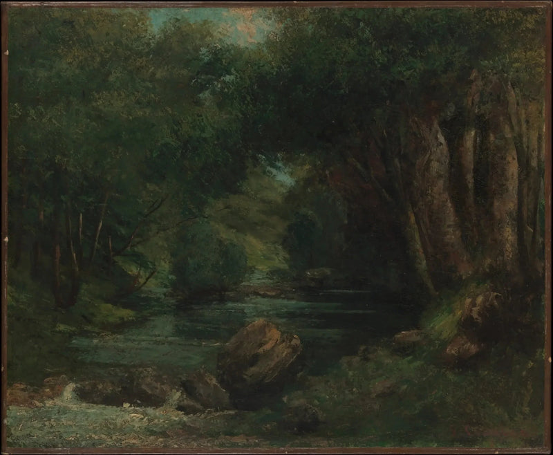 Um riacho na floresta - Gustave Courbet