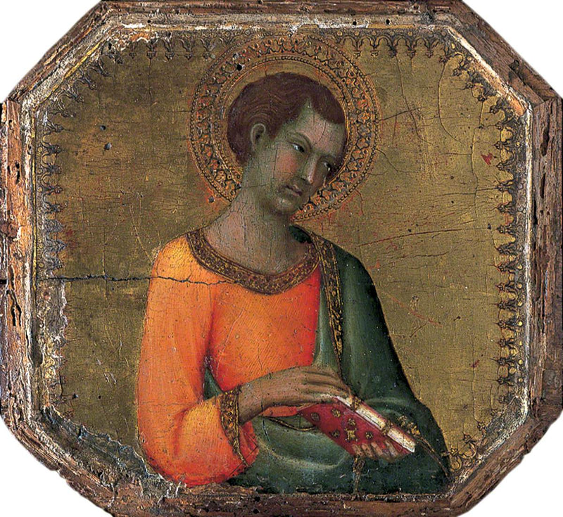 Um santo segurando um livro - Simone Martini