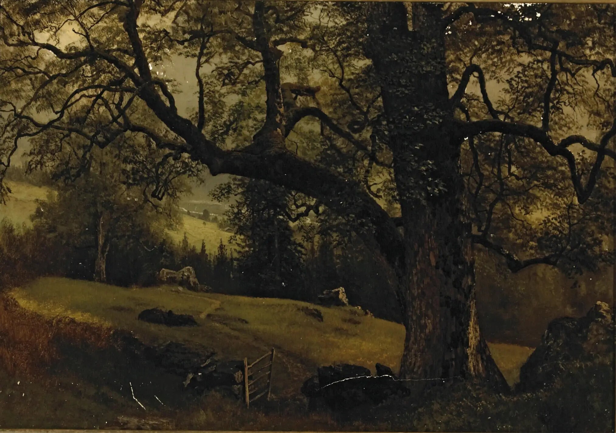 Un sentier à travers les arbres - Albert Bierstadt image 1 tableau peint à l’huile sur toile