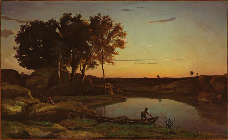 Uma noite, paisagem - Jean-Baptiste Camille Corot