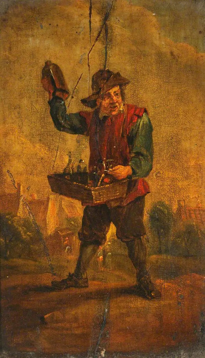 Um vendedor ambulante de medicamentos - David Teniers o Jovem