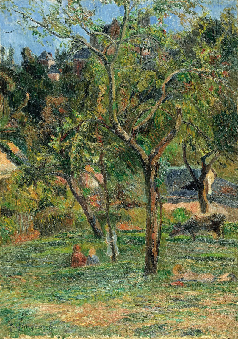 Um pomar abaixo da igreja de Bihorel - Paul Gauguin