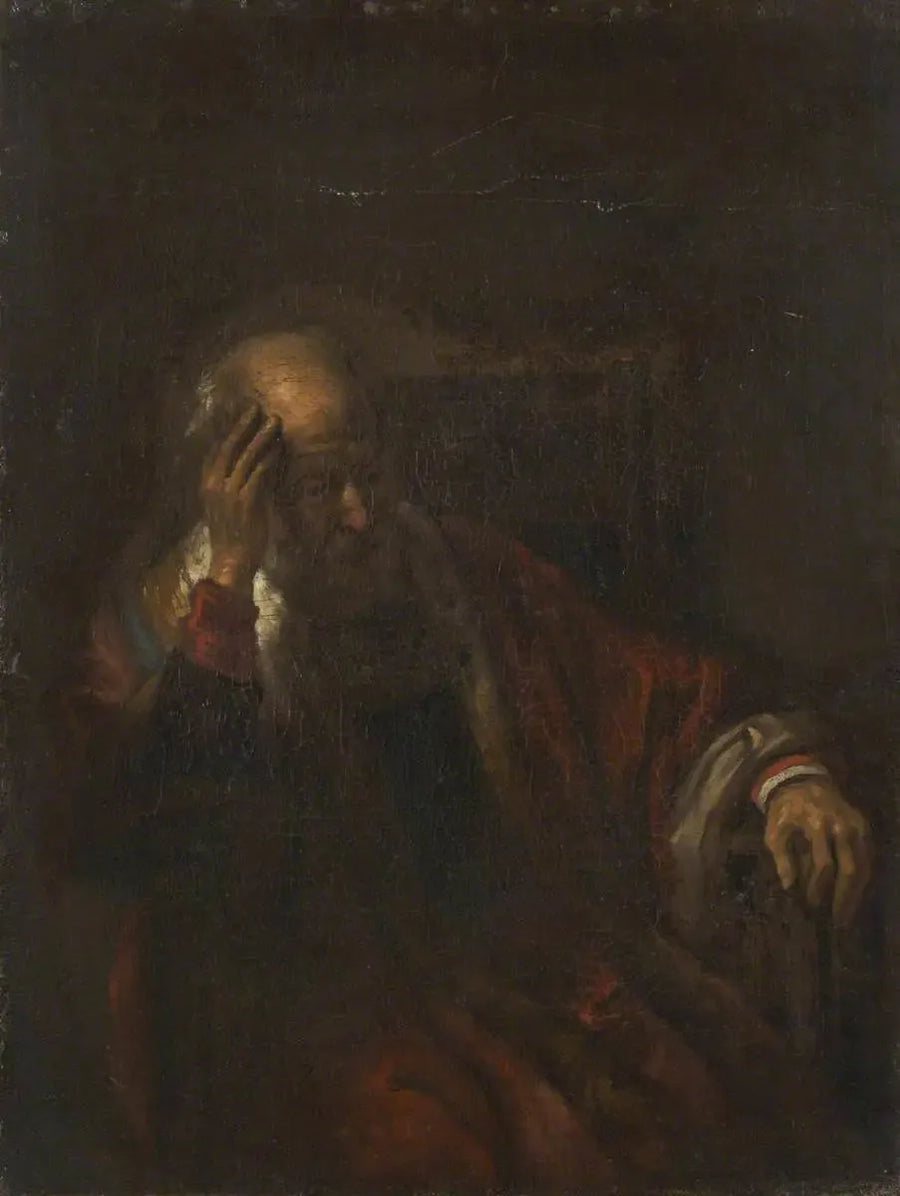 Um velho em uma cadeira - Rembrandt