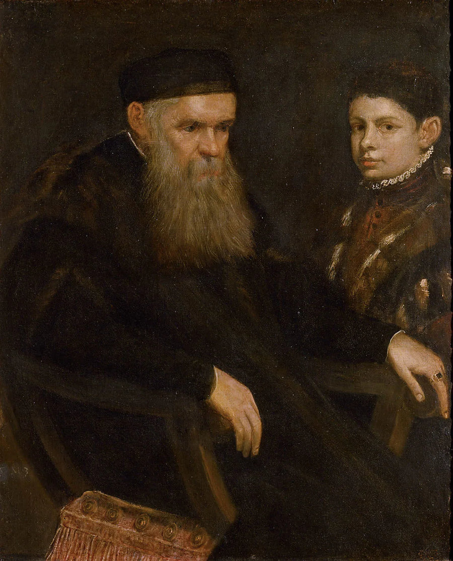 Um homem idoso e um menino - Jacopo Tintoretto