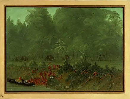 Uma aldeia Yahua - George Catlin
