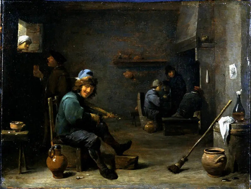 Um violinista em uma taverna - David Teniers, o Jovem