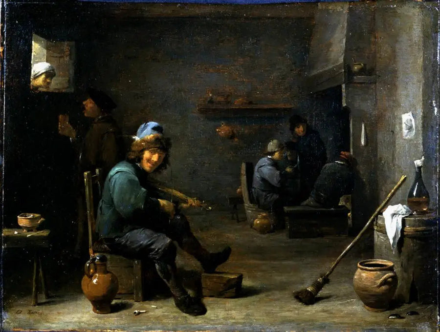 Um violinista em uma taverna - David Teniers, o Jovem