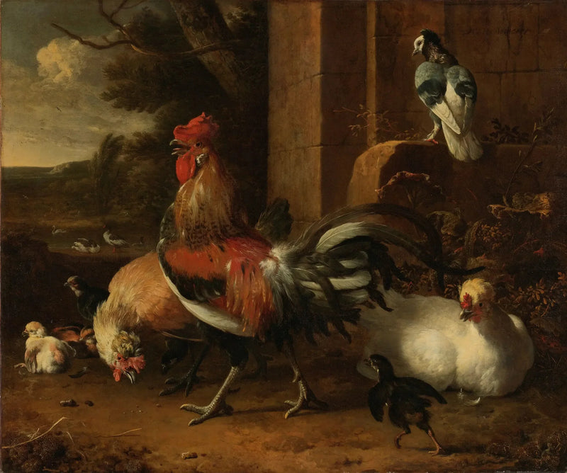 Um galinheiro - Melchior de Hondecoeter