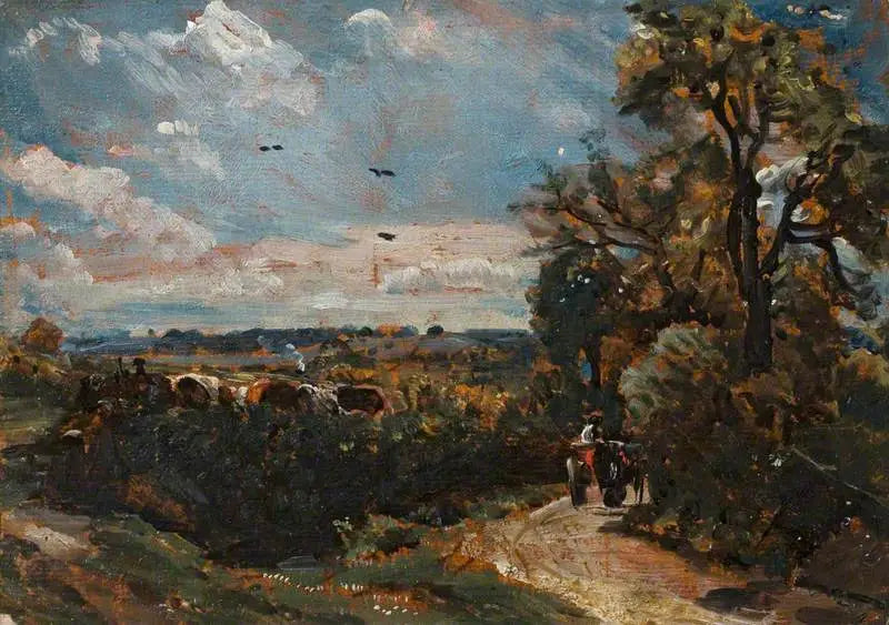 Um carrinho em uma viela em Flatford - John Constable