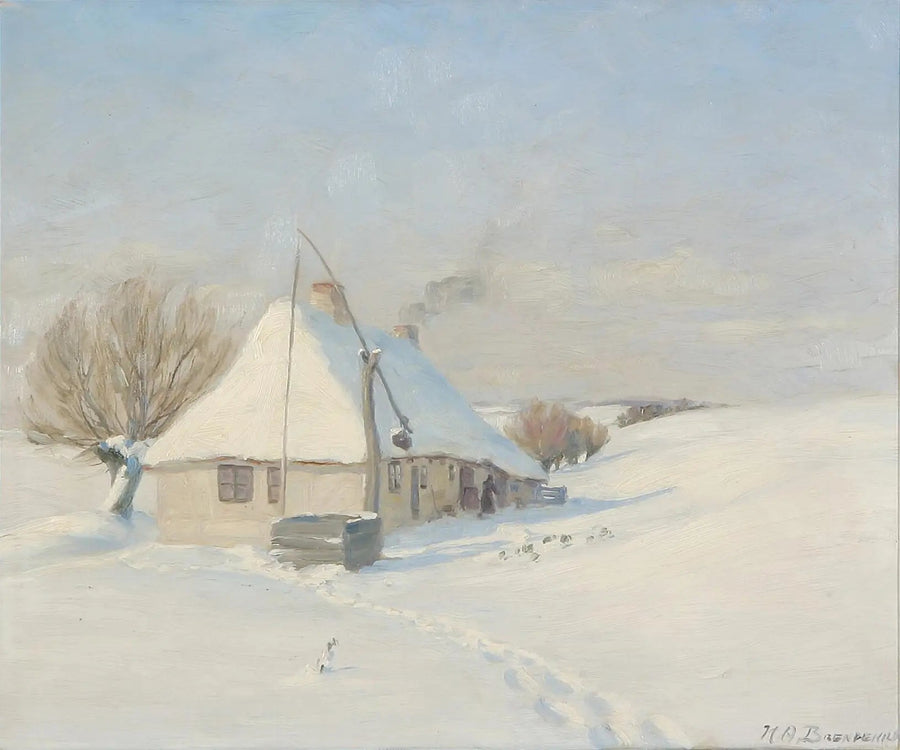 Um dia claro de inverno. Hørby Mark em Funen. - H. A. Brendekilde