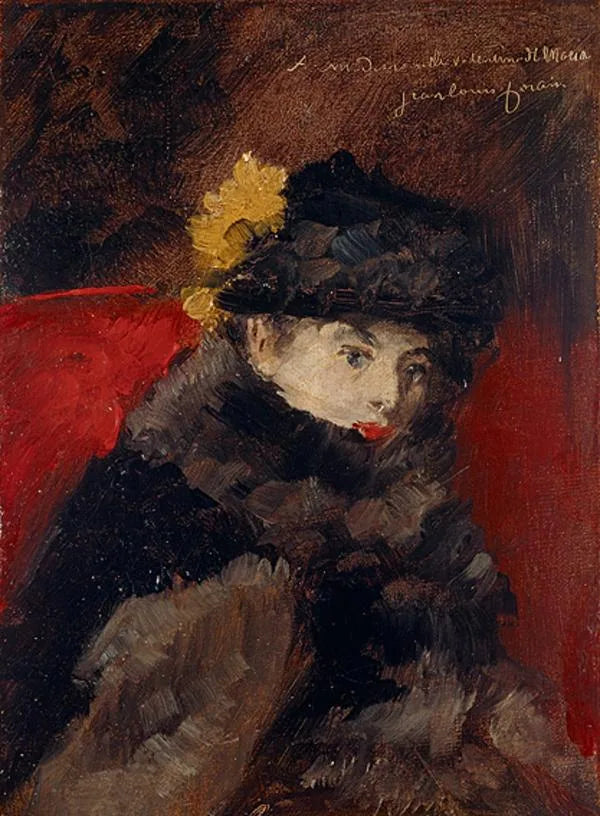 Uma dama com casaco de pele - Jean-Louis Forain