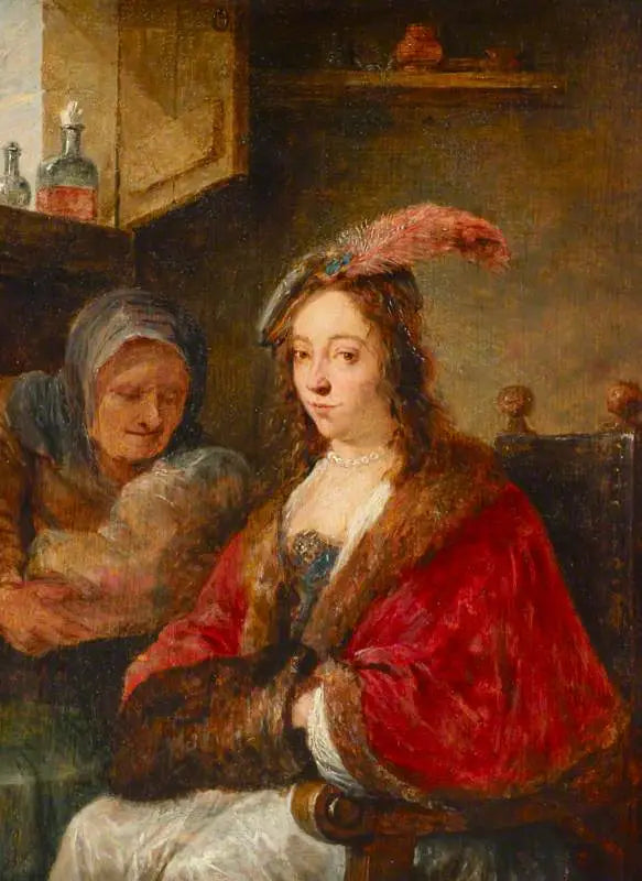 Uma dama com sua ama - David Teniers o Jovem