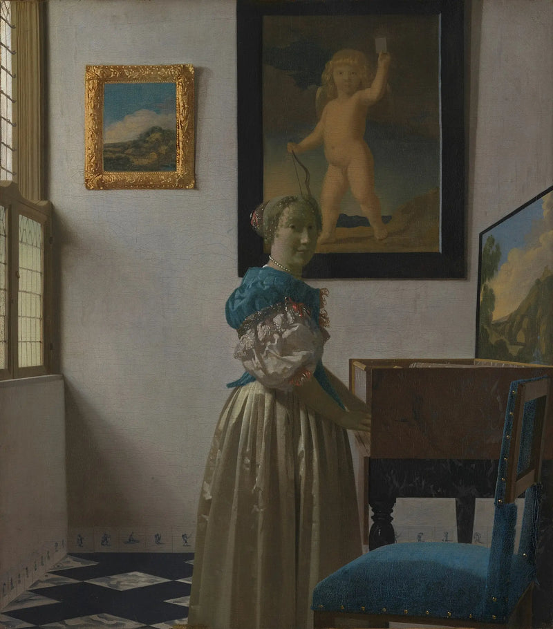 Uma dama em pé no virginal - Johannes Vermeer
