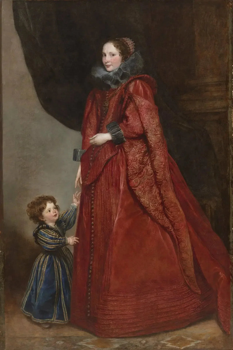 Uma dama genovesa com seu filho - Antoine van Dyck