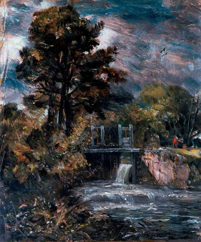 Uma comporta (talvez no Stour) - John Constable