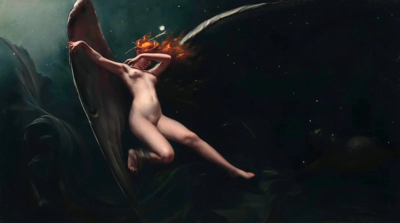 Uma fada sob um céu estrelado - Luis Ricardo Falero