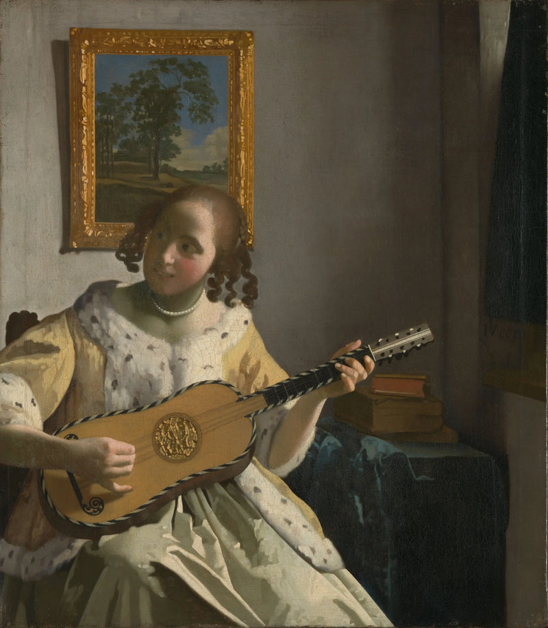 Uma mulher tocando violão - Johannes Vermeer