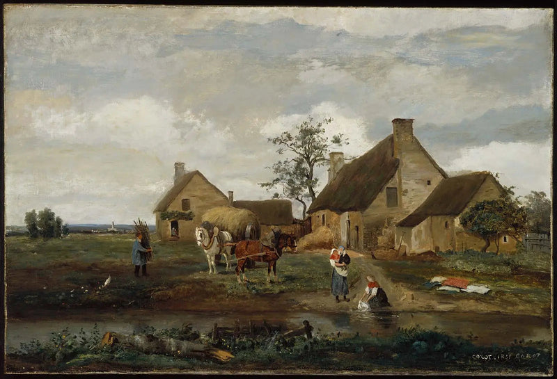 Uma fazenda na Nièvre - Jean-Baptiste Camille Corot