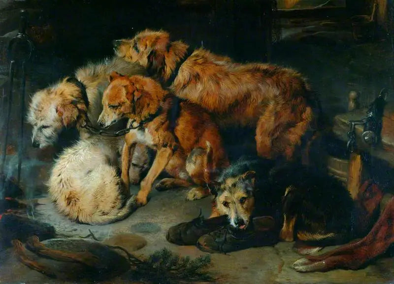 Uma festa ao redor da fogueira - Edwin Henry Landseer
