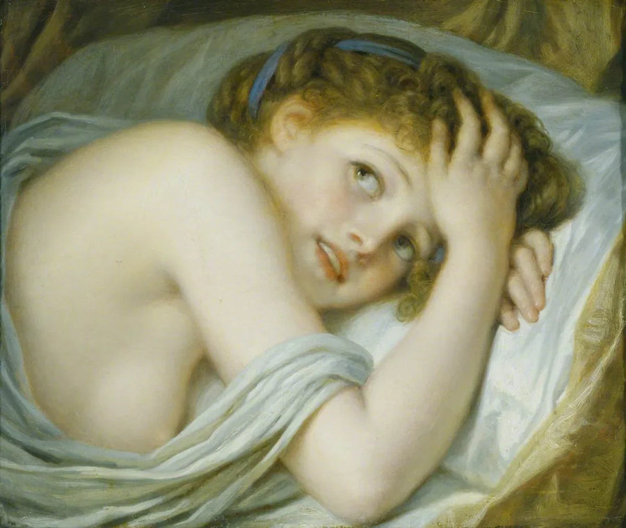 Uma garota deitada na sua cama - Jean-Baptiste Greuze