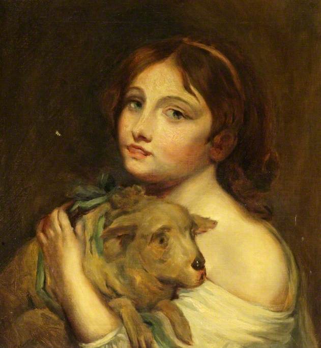 Uma menina com um cordeiro - Jean-Baptiste Greuze