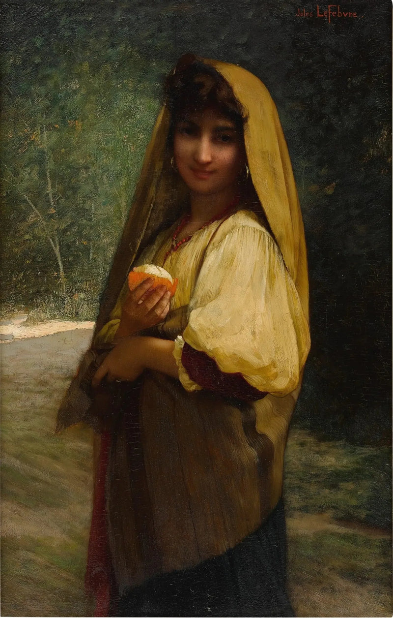 Uma menina italiana com uma laranja - Jules Lefebvre