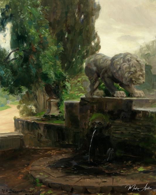 Une fontaine à Rome - Hans Andersen Brendekilde - Reproductions de tableaux et peintures haut de gamme