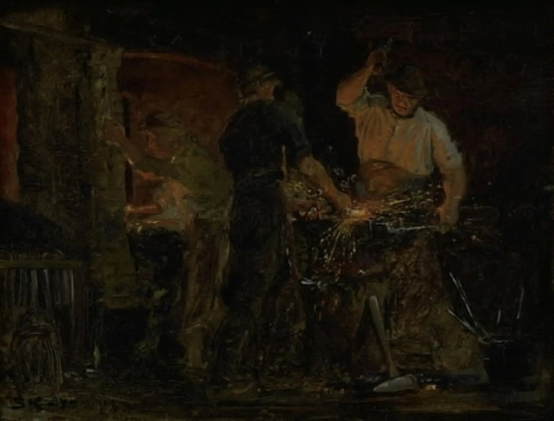 Uma forja em Hornbæk - Peder Severin Krøyer