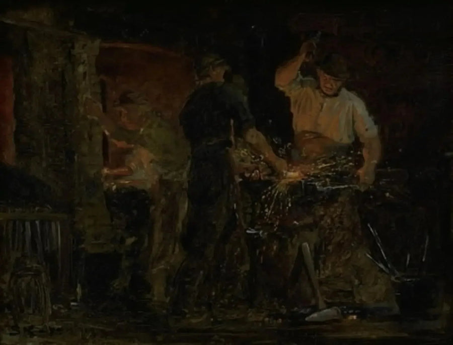 Uma forja em Hornbæk - Peder Severin Krøyer