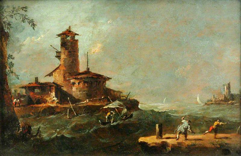 Uma ilha no lago - Francesco Guardi