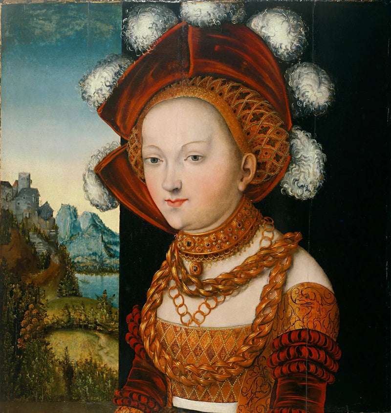 Uma jovem bem vestida / Retrato de uma jovem mulher - Lucas Cranach, o Velho